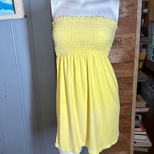lilly pulitzer yellow terry cloth strapless dress size xs